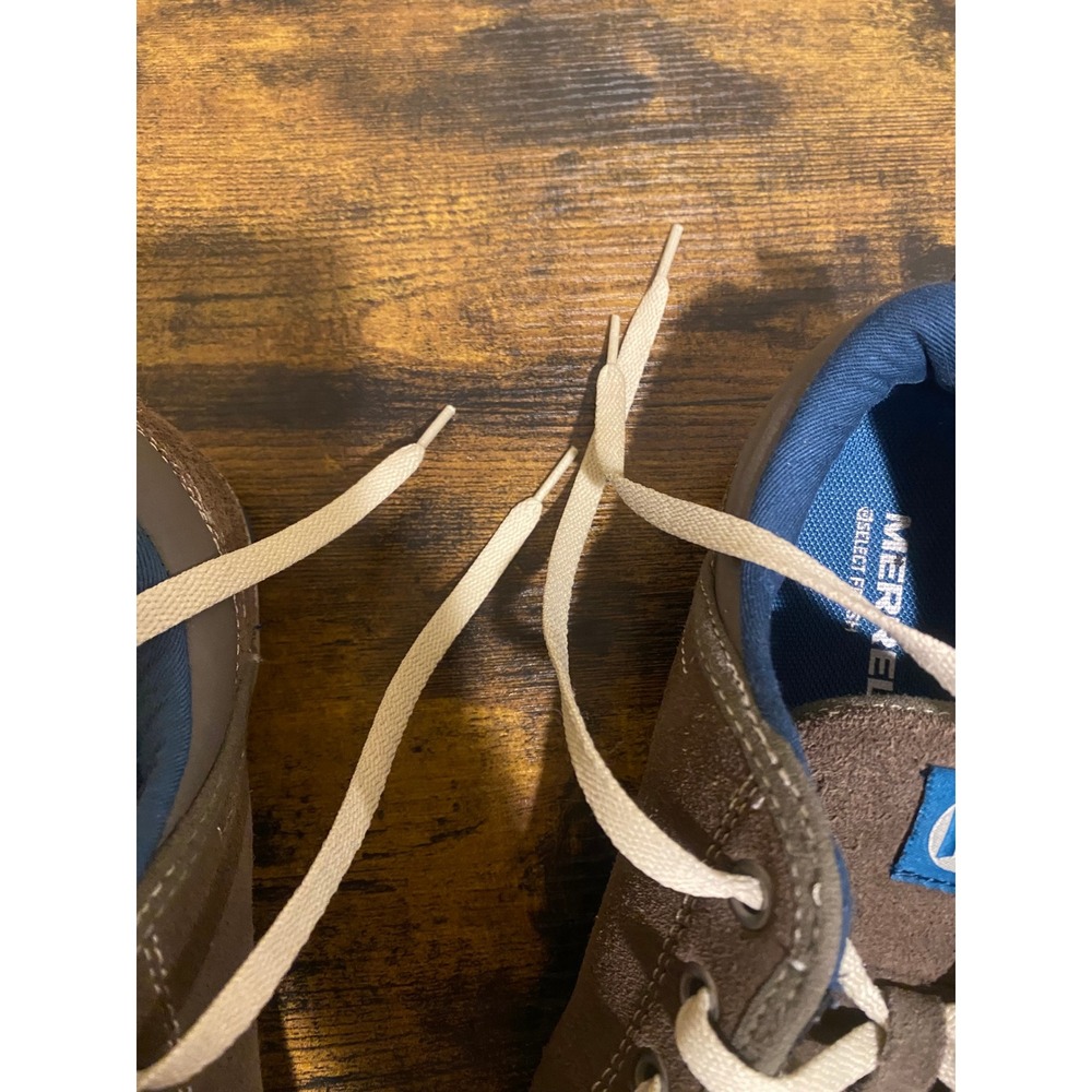 Merrell Brown Suede Blue Accent Lace Up Casual Sneakers Shoes Men's - Picture 9 of 11